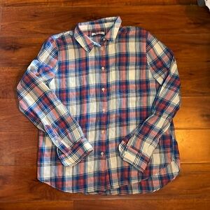 Madewell Women's Long Sleeve Shrunken Flannel Button Shirt Cotton/Linen | Med
